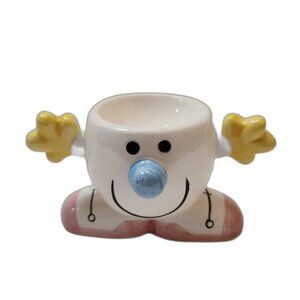 Egg Cup Smiley Face holder ceramic